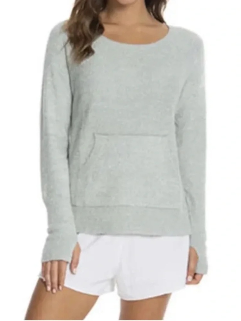 Barefoot Dreams Raglan Meadow Green/Pearl Cozy Sweater sz M